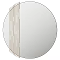 Round Mirror With Vertical Striped Frame For Modern Home Interior Decor 3d model