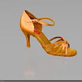 Orange Suede Dance High Heels With Crisscross Straps And Stiletto Heel