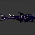 Purple Mechanical Sci Fi Weapon With Spikes Gears And Wing Like Structures 3d model