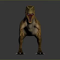 Realistic Tyrannosaurus Rex Dinosaur 3D Model With Open Mouth And Green Yellow Skin