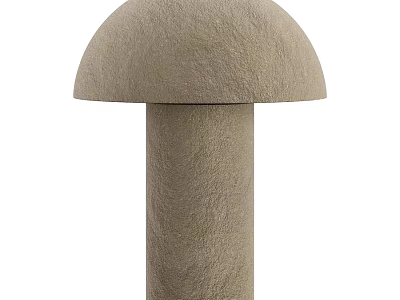 Modern Mushroom Shaped Light Brown Fabric Table Lamp for Home Decor 3d model