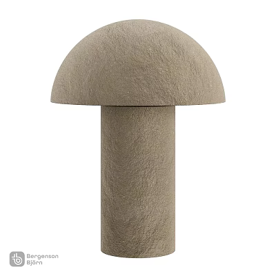 Modern Mushroom Shaped Light Brown Fabric Table Lamp for Home Decor 3d model