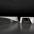 Modern Reception Desk Interior Design With Sleek Surface And Geometric Shape 3d model