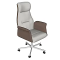 Modern Two Tone High Back Leather Office Chair With Wheeled Base Design
