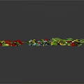 Decorative Flower Wreaths With Green Leaves And Red Yellow Blue Flowers