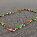 Vibrant Sports Equipment With Rectangular Block Enclosure And Small Colorful Cones For Training