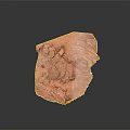 Natural Layered Wood Grain Stone With Red Brown Surface And Textured Details