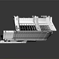 Large Arched Public Building Model With Multi Tiered Seating And Symmetrical Design