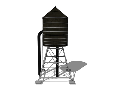 modern water tower water storage tank 3d model