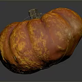 Fresh Orange Ripe Pumpkin With Textured Surface On Dark Background