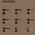 POLIFORM Door Handles Collection With Various Modern Designs On Wooden Panel