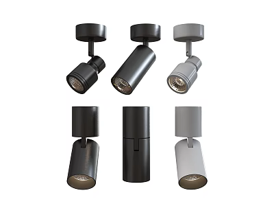 Modern Black And Gray Downlights And Spotlights With Various Styles For Home Lighting 3d model