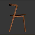 Modern Minimalist Single Chair with Wooden Frame and Brown Seat Surface