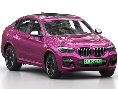 Purple BMW Coupe Style SUV With Modern Exterior Design And Shiny Finish 3d model