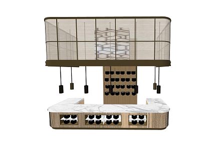 Modern Bar Hotel Front Desk Bar 3d model