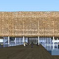 Modern Industrial Park Architectural Design With Unique Grid Facade And Reflective Pool 3d model