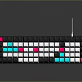 Stylish Computer Keyboard With Colorful Pink Teal White And Black Keycaps Design