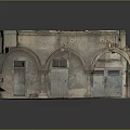Modern Urban Alley Featuring Ancient Stone Architecture Wooden Door Archways And Balcony Plants