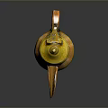Vintage Copper Kettle with Gold Plated Lid and Curved Spout Design