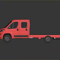 Pink Commercial Truck With Cab And Open Flatbed For Transport