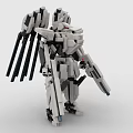 Building Blocks Assembled Mecha Robot With Multiple Weapons 3d model