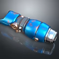 Sci-Fi Character And Biomechanical Creature With Blue Mechanical Device Copper Silver Accents 3d model