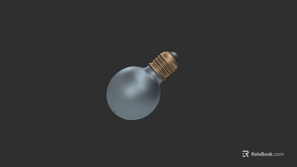 Decorative Spherical Light with Gray Glass and Gold Base on Dark Background 3d model 