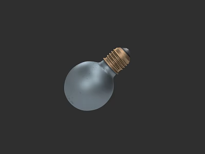 Decorative Spherical Light with Gray Glass and Gold Base on Dark Background 3d model