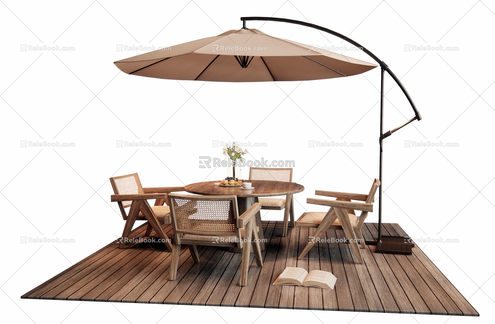 Outdoor Table and Chair Rattan Leisure Chair Outdoor Chair 3d model