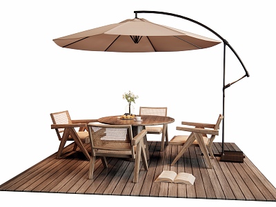 Outdoor Table and Chair Rattan Leisure Chair Outdoor Chair 3d model