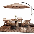 Outdoor Table and Chair Rattan Leisure Chair Outdoor Chair 3d model