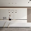 Modern Reception Desk Company Front Desk 3d model
