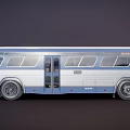 Vintage Blue and White Bus with Classic Design Number 473 and Large Windows
