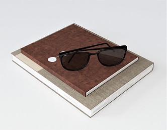 Modern Notebook Stationery Book Sunglasses 3d model