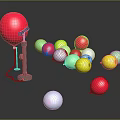 Shiny Colorful Balloons Display With Metal Pump And Multiple Colors On Dark Background