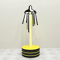 Public Chair With Yellow Base Black Top And Black Yellow Striped Decoration