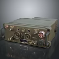 Portable Military Communication Device With Olive Green Casing Control Knobs And Connectors 3d model