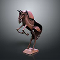 Decorative Bronze Horse Sculpture In Rearing Posture With Pedestal Base