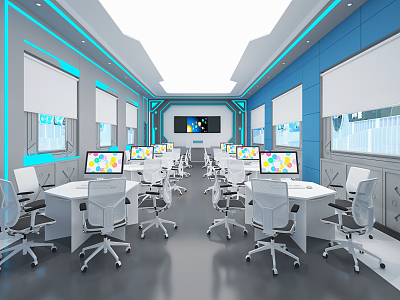 modern classroom 3d model