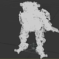 Detailed Mechanical Battle Robot With Heavy Rifle And Armored Exoskeleton Structure