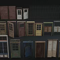 Various Doors With Different Materials Styles And Colorful Designs 3d model