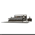 Modern Kids Bed With Wooden Frame Nightstands Pillows And Soft Rug