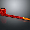 Red Handcrafted Smoking Pipe With Smooth Texture And Yellow Stem For Daily Use