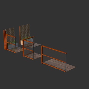 Fence Guardrail Enclosure Railing 3d model