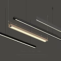 Modern Minimalist Long Strip Linear Pendant Lamp With Three Color Options For Interior Design