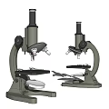 modern microscope 3d model
