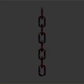 Vertical Shiny Metal Chain With Linked Rings Isolated On Dark Background