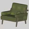Middle Cream Single Sofa 3d model