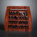 Elegant Wooden Curved Bookcase Furniture With Multiple Shelves Filled With Books