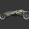 Futuristic Silver Concept Car With Transparent Roof Large Wheels And Sleek Mechanical Design